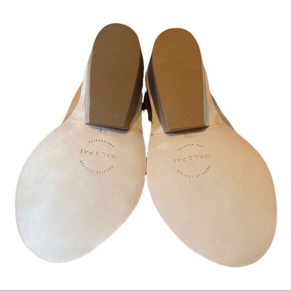 Wal & Pai "Cole" Nude Calf Leather Slide Wedge Sandals with Box 38 7.5 - Picture 5 of 5